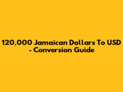 120,000 Jamaican Dollars To USD - Conversion Guide