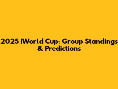 2025 IWorld Cup: Group Standings & Predictions