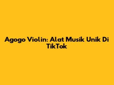 Agogo Violin: Alat Musik Unik Di TikTok