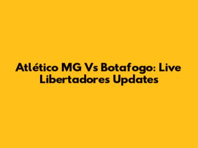 Atlético MG Vs Botafogo: Live Libertadores Updates