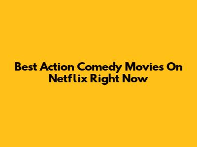 Best Action Comedy Movies On Netflix Right Now