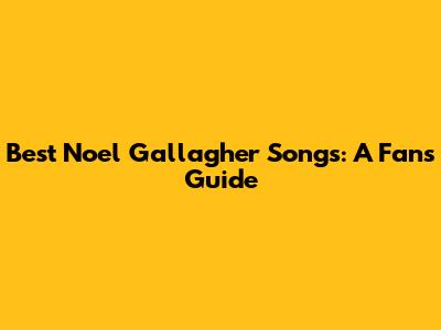 Best Noel Gallagher Songs: A Fan's Guide