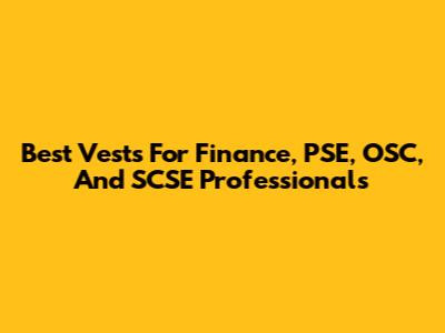 Best Vests For Finance, PSE, OSC, And SCSE Professionals