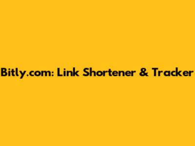 Bitly.com: Link Shortener & Tracker