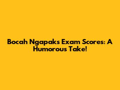 Bocah Ngapak's Exam Scores: A Humorous Take!