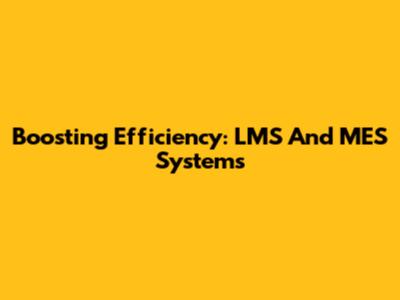 Boosting Efficiency: LMS And MES Systems