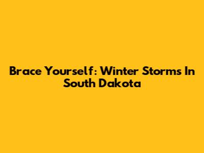 Brace Yourself: Winter Storms In South Dakota