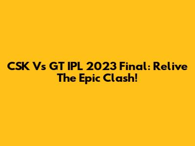 CSK Vs GT IPL 2023 Final: Relive The Epic Clash!