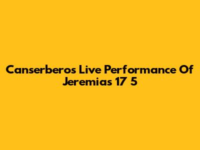 Canserbero's Live Performance Of Jeremias 17 5