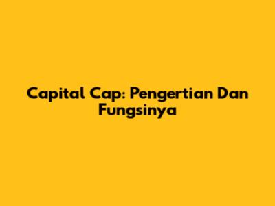 Capital Cap: Pengertian Dan Fungsinya