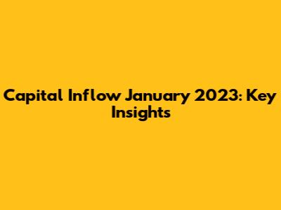 Capital Inflow January 2023: Key Insights