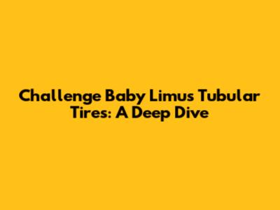 Challenge Baby Limus Tubular Tires: A Deep Dive