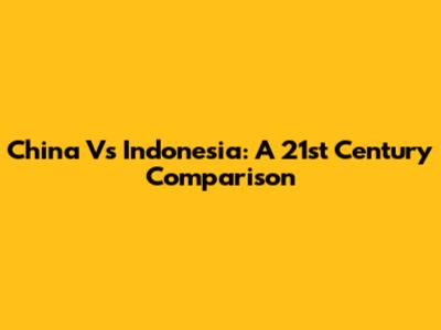 China Vs Indonesia: A 21st Century Comparison