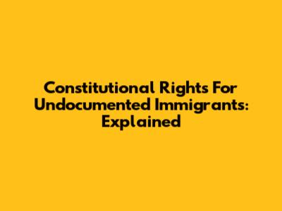 Constitutional Rights For Undocumented Immigrants: Explained