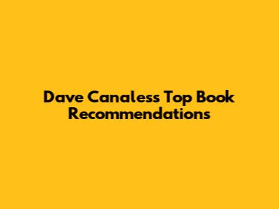 Dave Canales's Top Book Recommendations