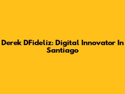 Derek DFideliz: Digital Innovator In Santiago