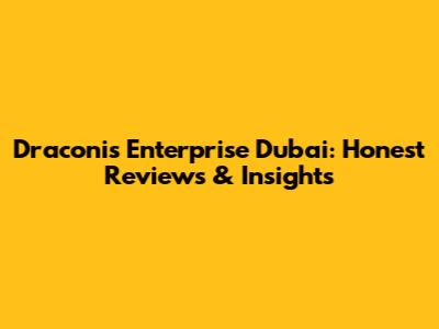 Draconis Enterprise Dubai: Honest Reviews & Insights