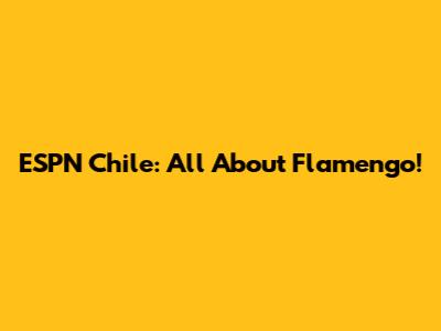 ESPN Chile: All About Flamengo!