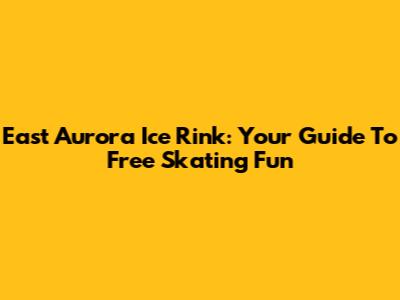 East Aurora Ice Rink: Your Guide To Free Skating Fun