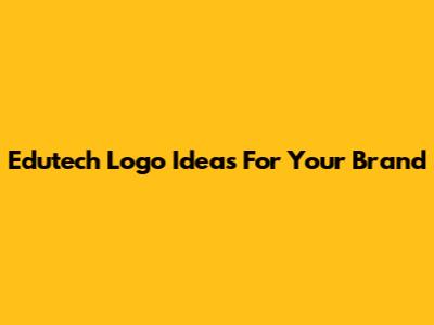 Edutech Logo Ideas For Your Brand