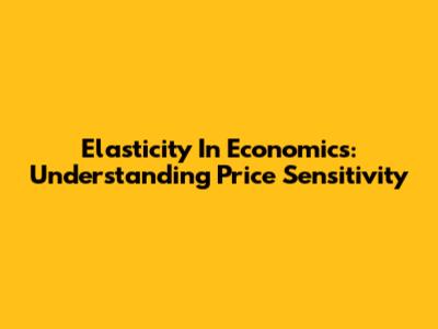 Elasticity In Economics: Understanding Price Sensitivity