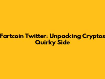 Fartcoin Twitter: Unpacking Crypto's Quirky Side