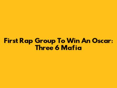 First Rap Group To Win An Oscar: Three 6 Mafia
