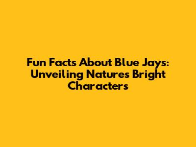 Fun Facts About Blue Jays: Unveiling Nature's Bright Characters