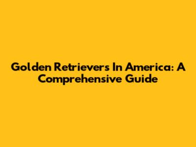 Golden Retrievers In America: A Comprehensive Guide