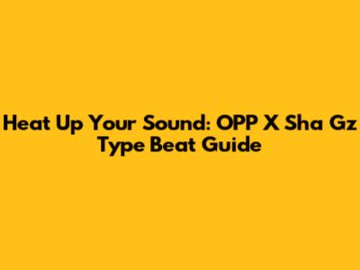 Heat Up Your Sound: OPP X Sha Gz Type Beat Guide