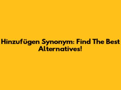 Hinzufügen Synonym: Find The Best Alternatives!