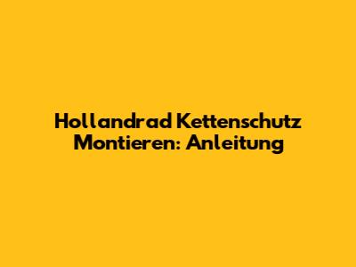 Hollandrad Kettenschutz Montieren: Anleitung