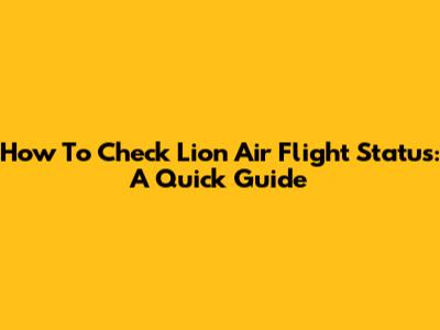How To Check Lion Air Flight Status: A Quick Guide