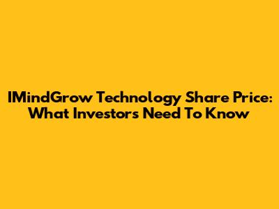 IMindGrow Technology Share Price: What Investors Need To Know