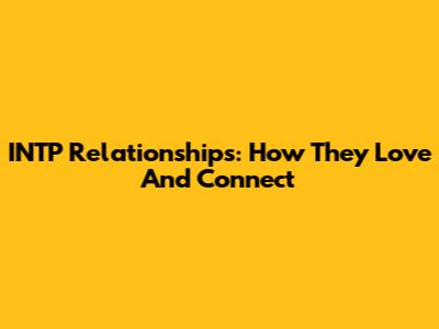 INTP Relationships: How They Love And Connect