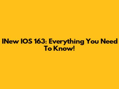 INew IOS 163: Everything You Need To Know!