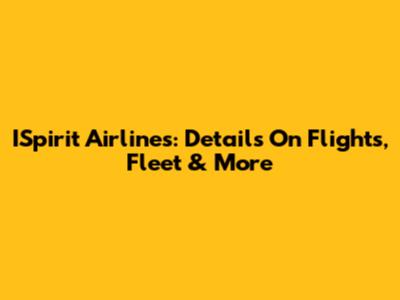 ISpirit Airlines: Details On Flights, Fleet & More