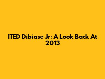 ITED Dibiase Jr: A Look Back At 2013