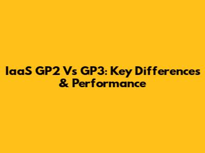 IaaS GP2 Vs GP3: Key Differences & Performance