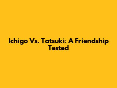 Ichigo Vs. Tatsuki: A Friendship Tested