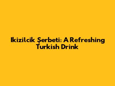 Ikizilcik Şerbeti: A Refreshing Turkish Drink