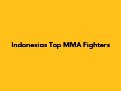 Indonesia's Top MMA Fighters