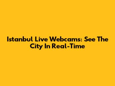 Istanbul Live Webcams: See The City In Real-Time