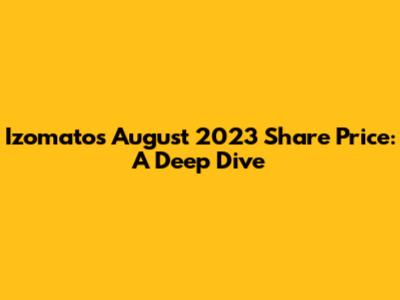 Izomato's August 2023 Share Price: A Deep Dive