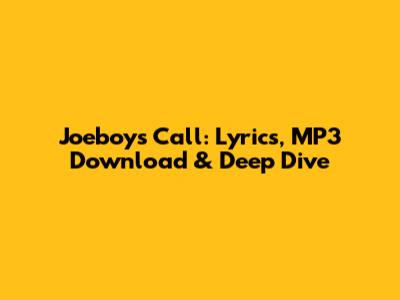 Joeboy's 'Call': Lyrics, MP3 Download & Deep Dive