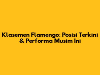 Klasemen Flamengo: Posisi Terkini & Performa Musim Ini