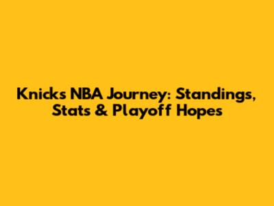 Knicks' NBA Journey: Standings, Stats & Playoff Hopes
