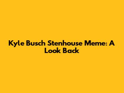 Kyle Busch Stenhouse Meme: A Look Back