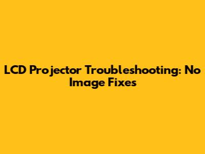 LCD Projector Troubleshooting: No Image Fixes