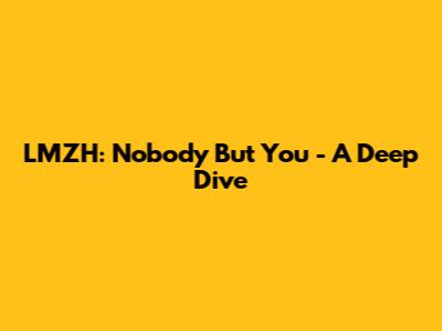 LMZH: Nobody But You - A Deep Dive